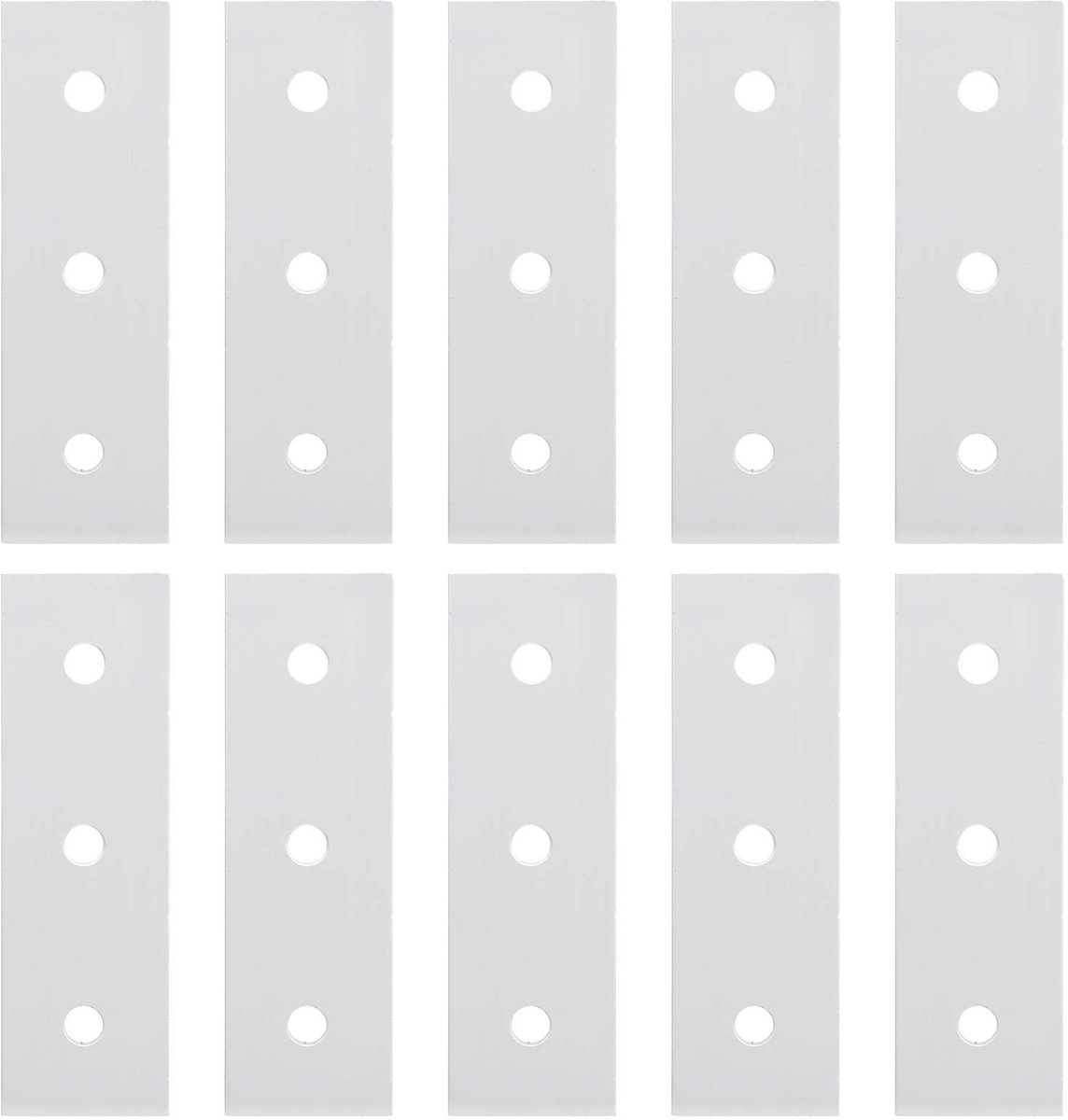 Dailygoods- Verbindingsplaten 10-pack Heavy Duty - Platte Beugelset - Aluminium - Voor Houtbewerking - Industriële Reparaties - Lengte 60/90/120 mm - Herstelplaten