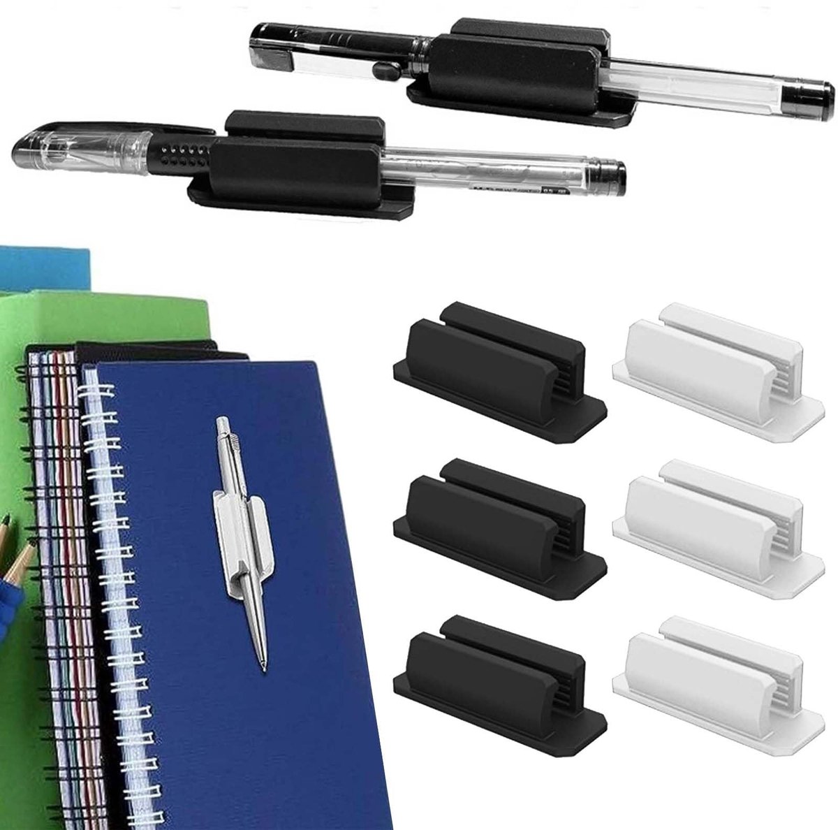 Dailygoods- Pennenhouder 6-pack - Zelfklevende Potloodhouder - Bureau Organizer - Kunstbenodigdheden - Lichtgewicht - Siliconen Materiaal