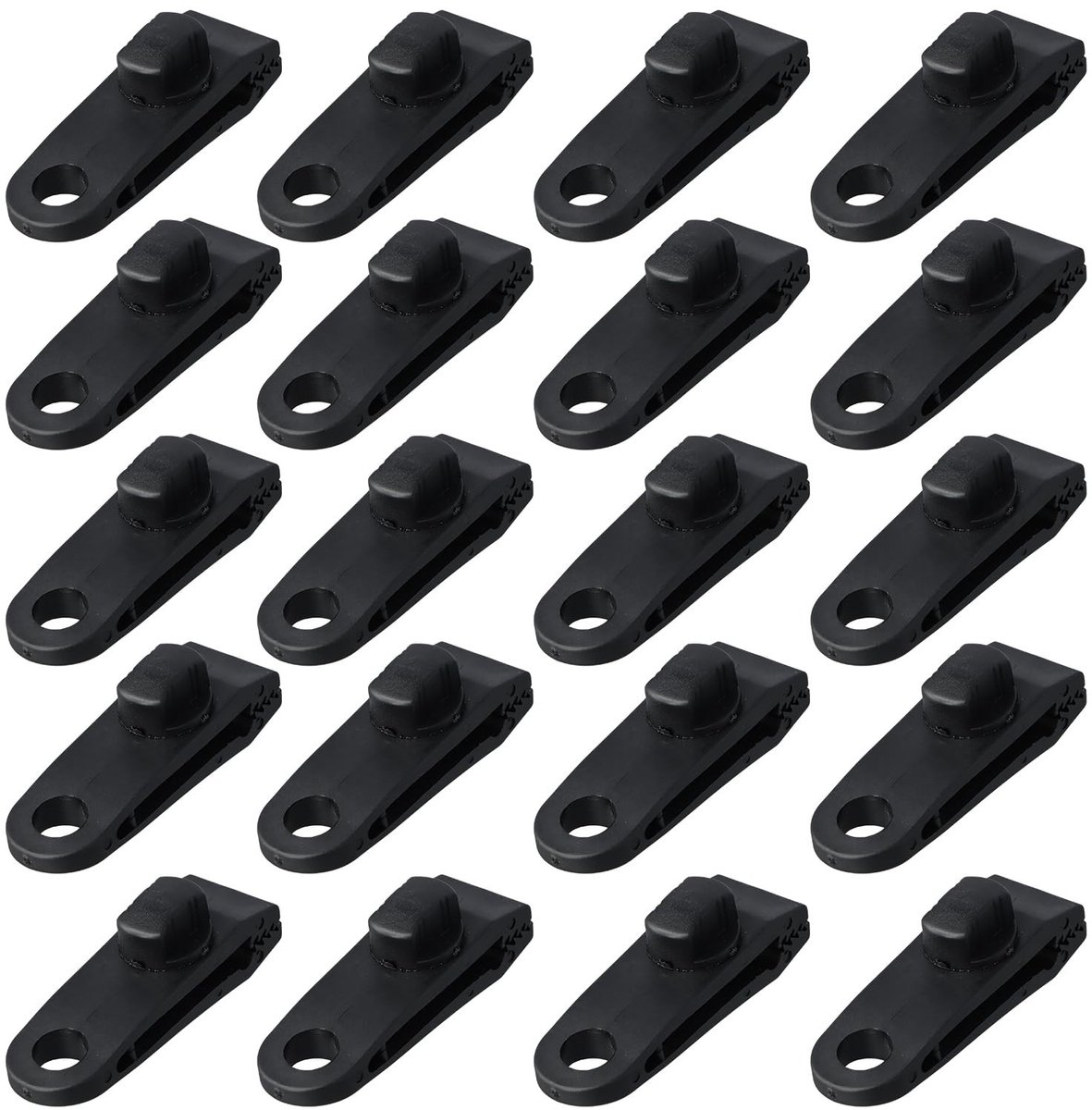 Dailygoods- Tentzeilklemmen 20 Stuks - Zware Dekzeilklemmen - Nylon Plastic - Outdoor Versterkte Clips - Winddicht - 3 x 2,5 x 8 cm - Zeilclips