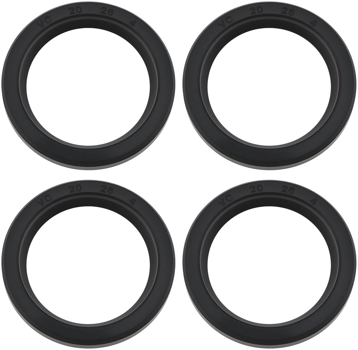 Dailygoods- Oliekeerring TC - 20x26x4mm - NBR-rubber - 4 Stuks - Afdichting - Geschikt voor Motor/Pomp/Versnellingsbak - Afdichtring