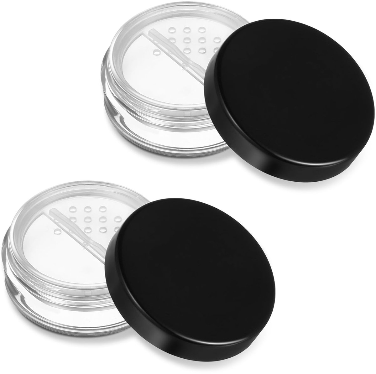 Dailygoods- Poederdoos - Set van 2 - 10g Capaciteit - Duurzaam PS/PP/ABS - Transparant - Lichtgewicht - Ideaal voor Cosmetica - Poedercontainer