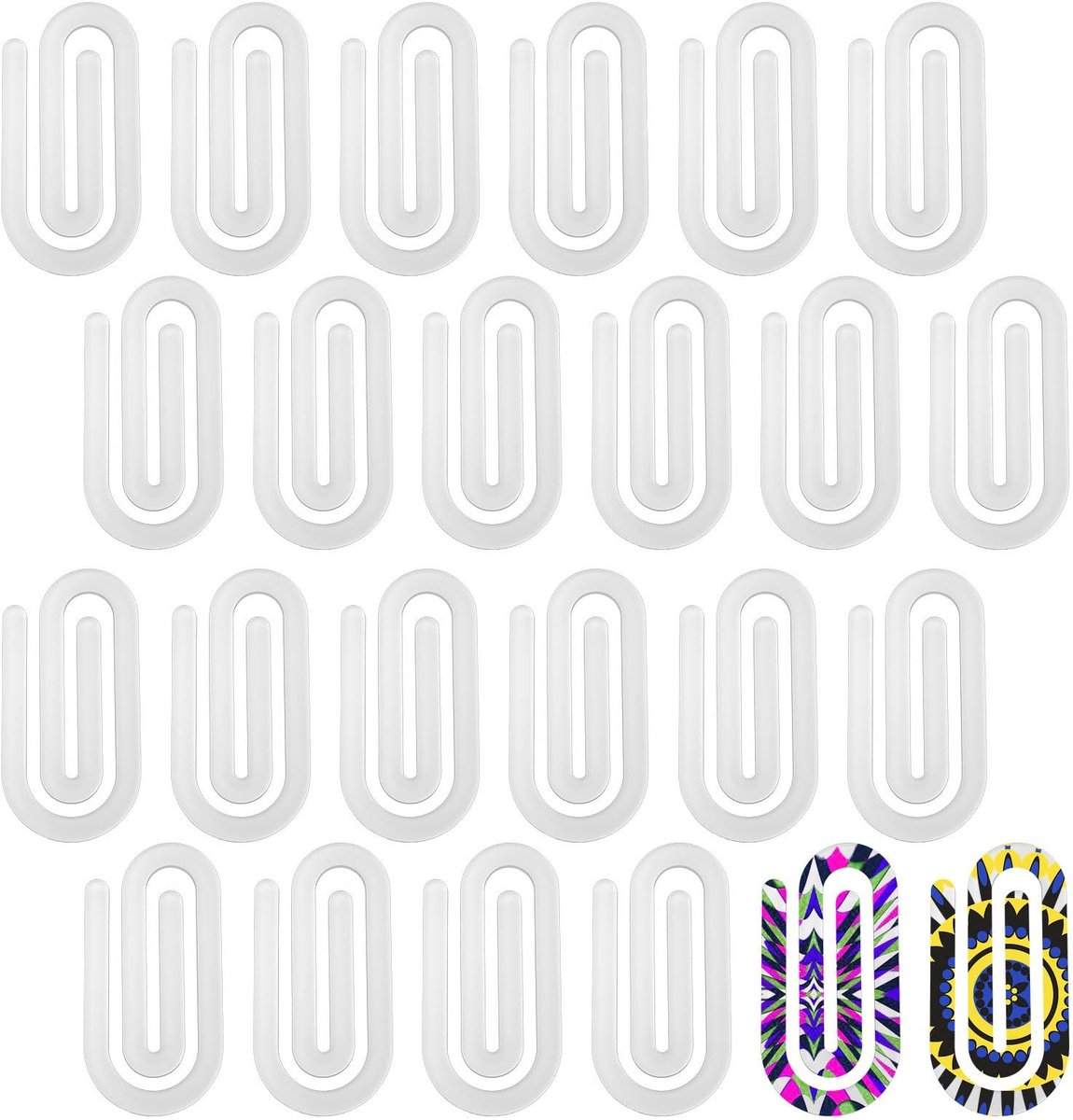 Dailygoods- Paperclips 24st Jumbo - Sublimatie Paperclips - Gepersonaliseerd Kantoor - Acryl 10x5cm - Knutselen - Lerarenbenodigdheden - Sublimatieclips