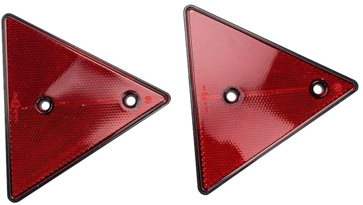 Dailygoods- Reflectoren Hoge Kwaliteit - Driehoek Automotive Reflectoren - 2 Stuks - 15x13x1 cm - Slijtvast en Duurzaam - Sterk Reflecterend Vermogen - Autoreflector