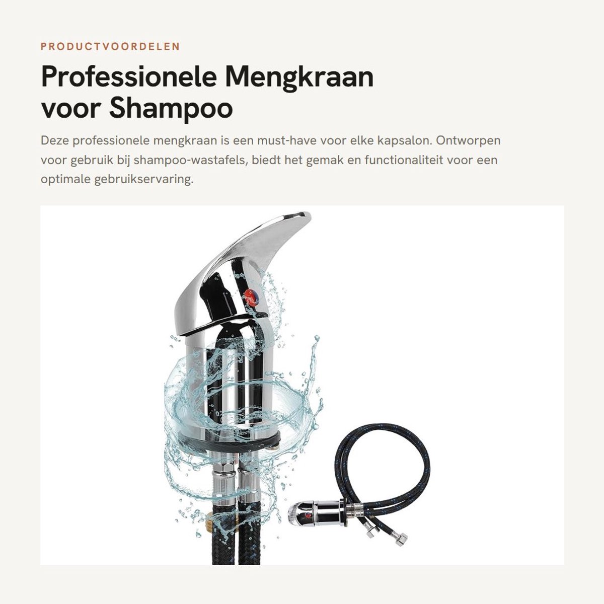 Dailygoods- Shampoo Kraan Professionele Mengkraan - Wastafel Kraan - Kapsalon Accessoires - Slang - Geschikt voor Shampoo Bed
