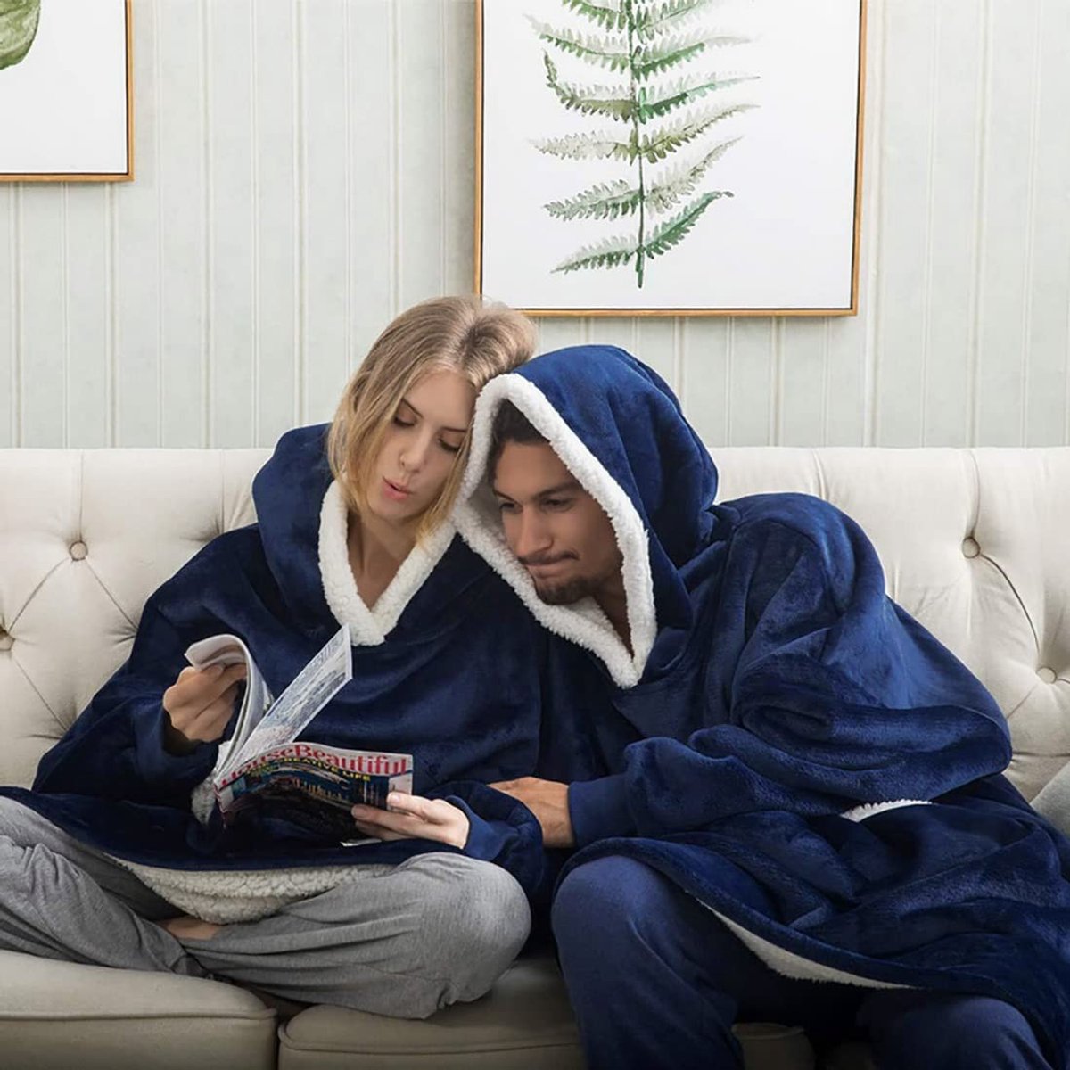 Dailygoods- Deken Oversized - Hoodie - Draagbaar - Zacht - Warme - Geschikt voor volwassenen, heren, dames, tieners