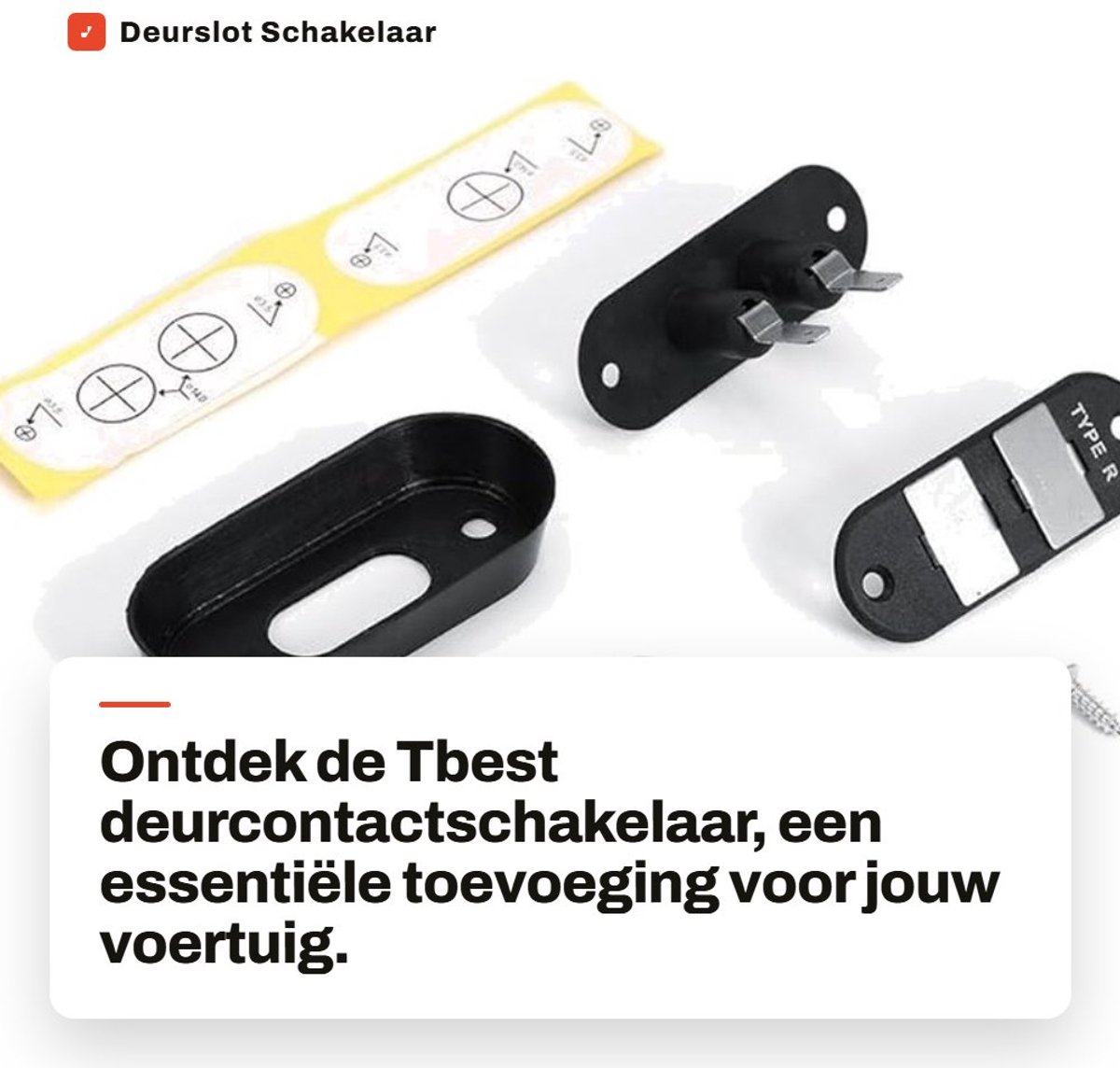 Dailygoods - Deurslot Schakelaar - Contactschakelaar voor Auto - Zwart - Alarm Systeem - Voor Voertuigen - Geschikt voor Auto's en Bestelwagens