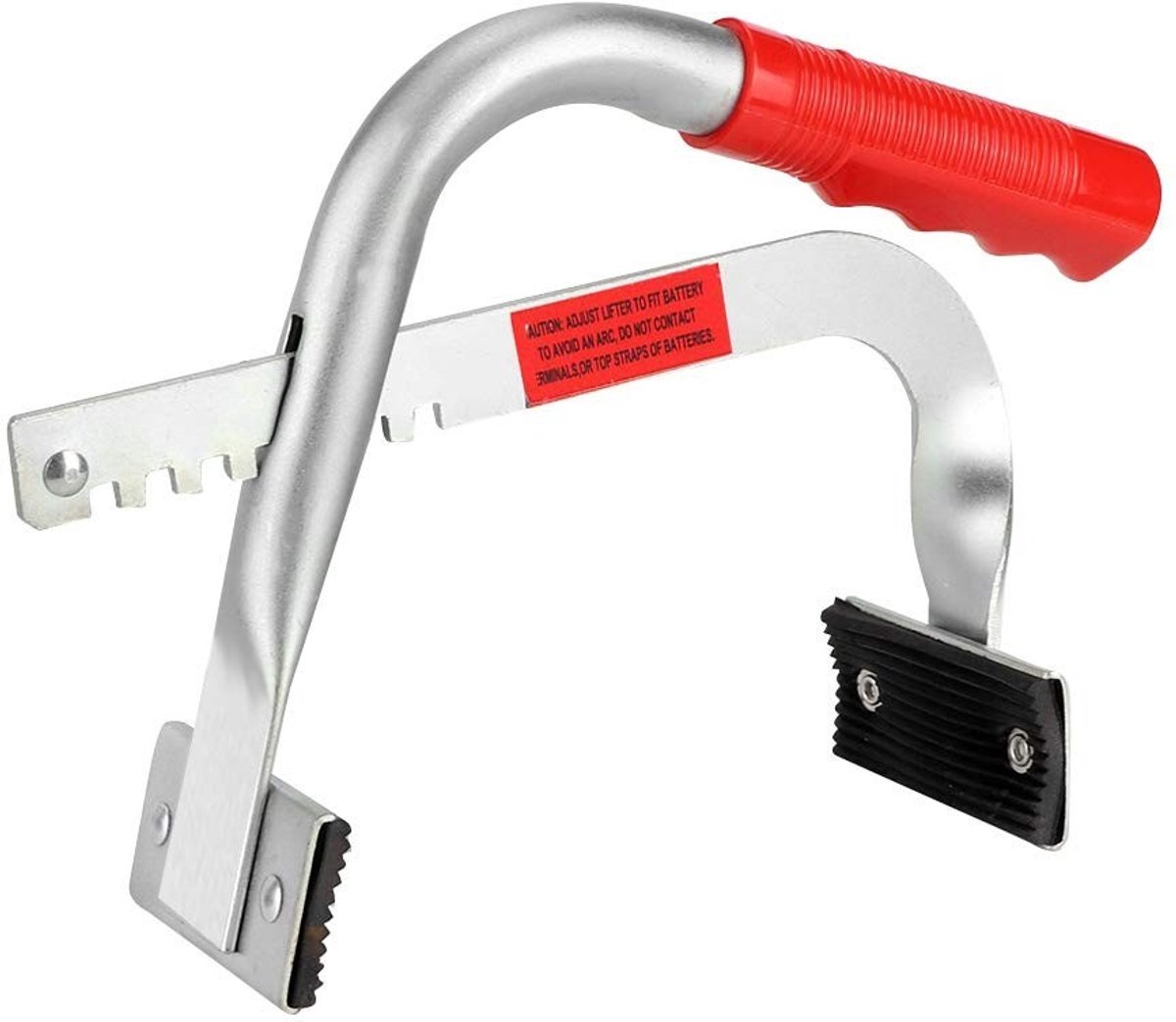 Dailygoods - Batterijdrager - Verstelbare Batterijlifter - Hoge Sterkte - Rood - Veilig Gebruik - Duurzaam - Geschikt voor Auto Onderdelen