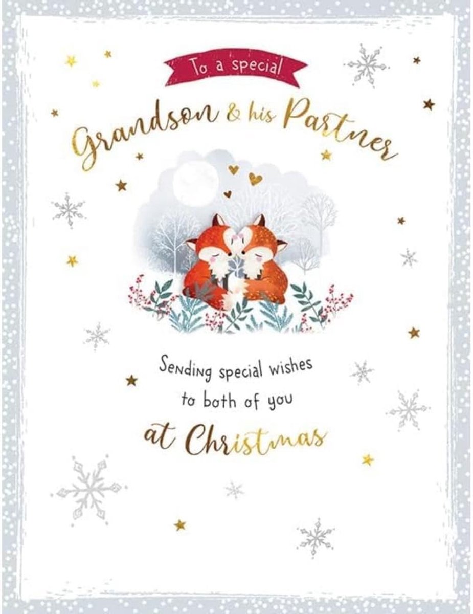 Wenskaart - Kerstkaart - Fijne Kerstdagen - Ontworpen in UK - 8 x 6 inch - Meerdere kleuren