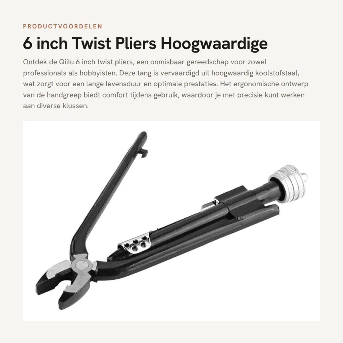 Dailygoods - 6 inch Twist Pliers - Hoogwaardige Koolstofstaal Knijp- en Draai Tang