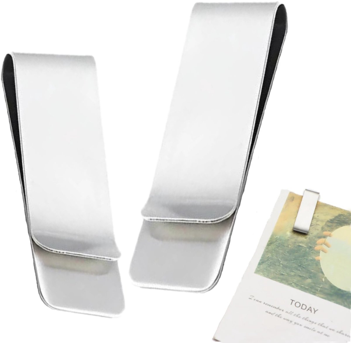 Dailygoods- Geldklem - 2 Stuks - Roestvrij Staal - Geldclip Heren - Voor Contant Geld/Kaarten - Slank Ontwerp - Krasbestendig