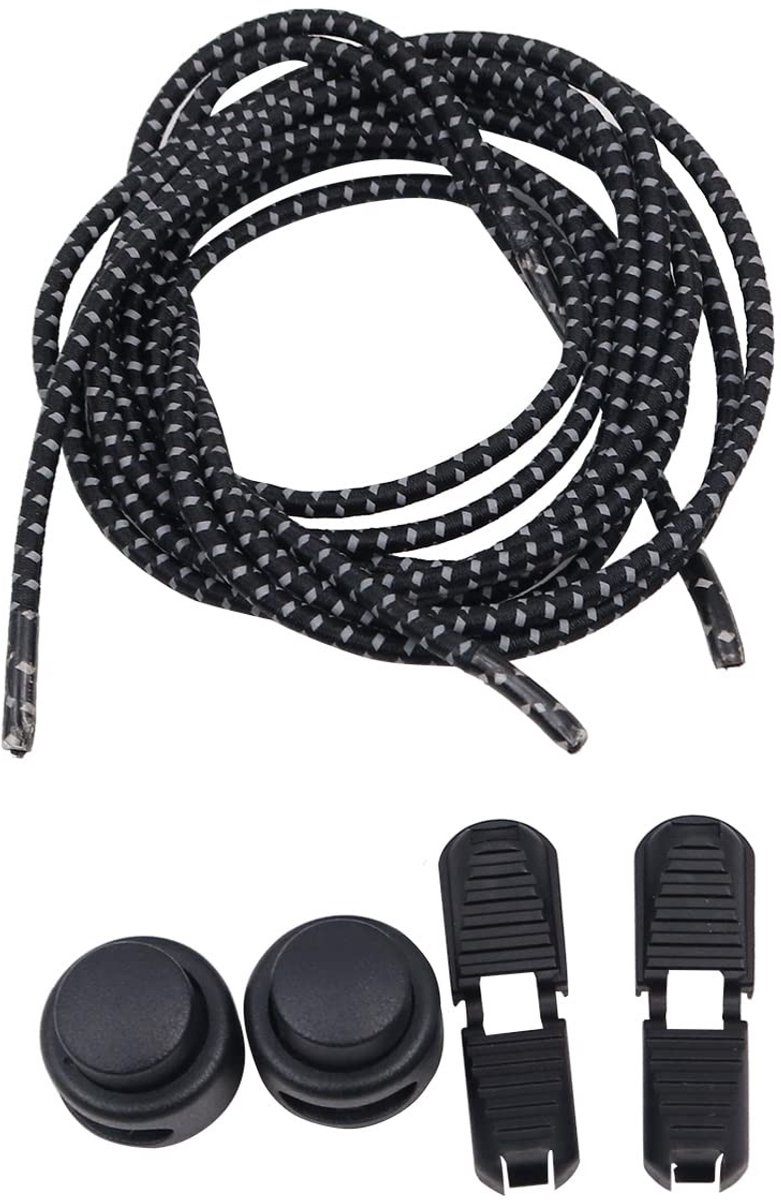 Dailygoods - Elastische schoenveters - Tieless rubberen veters - Verstelbaar en gemakkelijk - Geschikt voor volwassenen en kinderen - Handig voor laar...