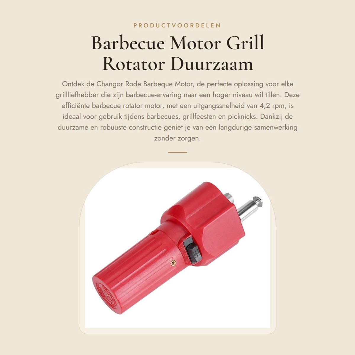Dailygoods- Barbecue Motor 4,2 rpm - Duurzaam - Roterende Grill - Geluidsarm - Slijtvast - Compact Formaat - Grillmotor