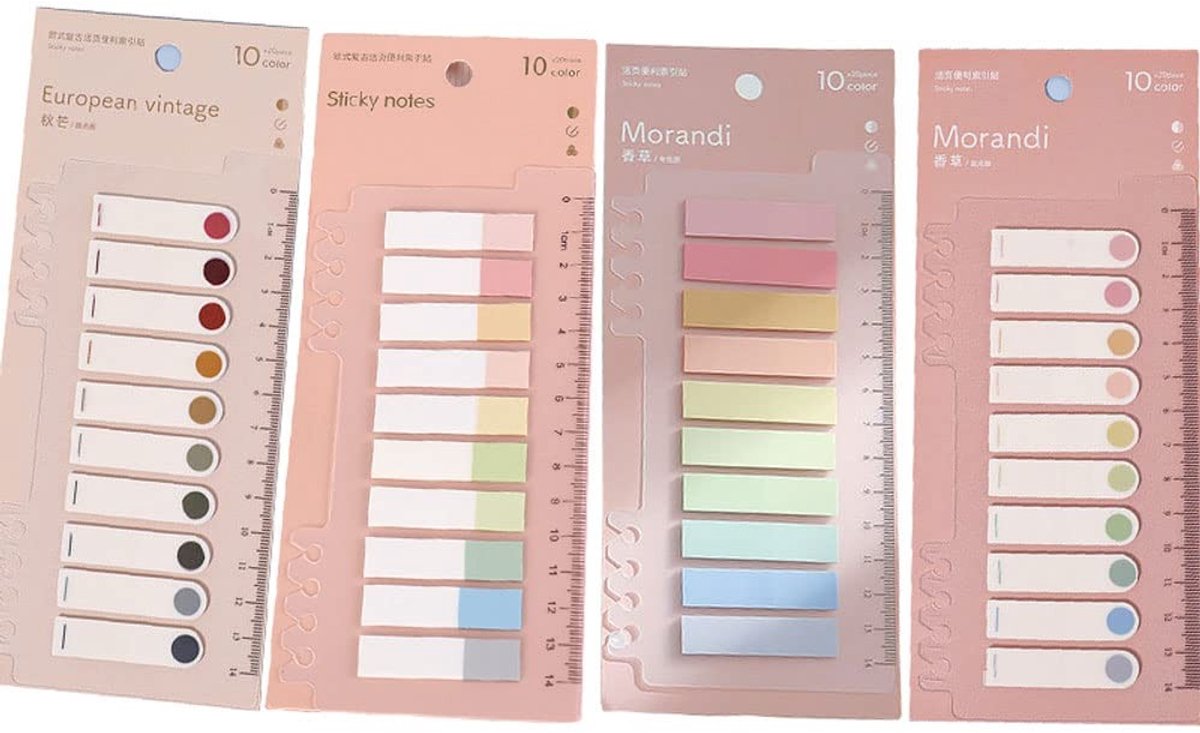 Dailygoods- Index Tabs 800 Stuks - Beschrijfbare Pagina Markers - Herpositioneerbaar - Gekleurde Sticky Notes - Flexibel PET-Materiaal - Niet Giftig