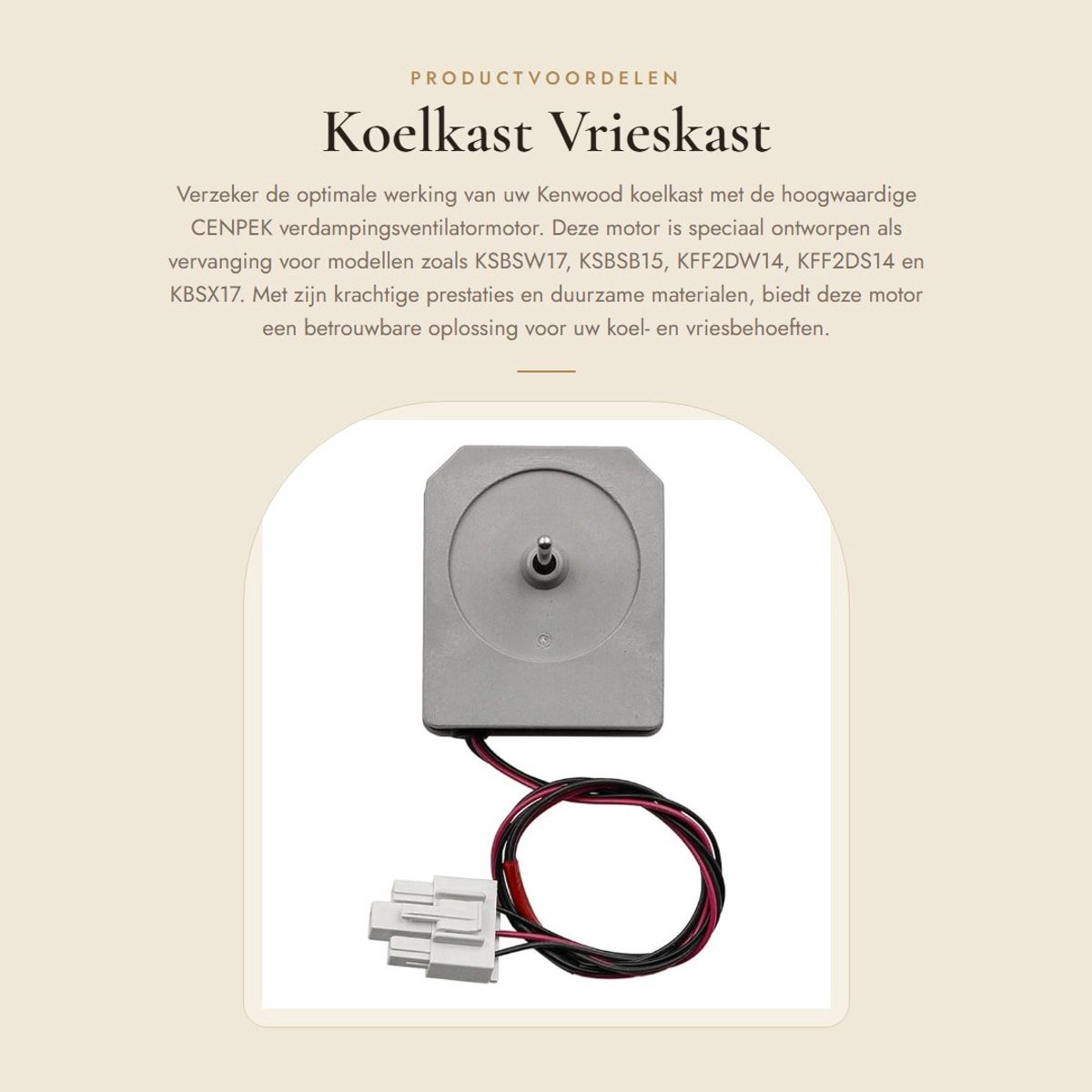 Dailygoods - Koelkast Vrieskast Verdampingsventilatormotor - Vervangingsonderdeel - Geschikt voor Kenwood - Efficiënt - Hoge kwaliteit - Koelen - Ener...