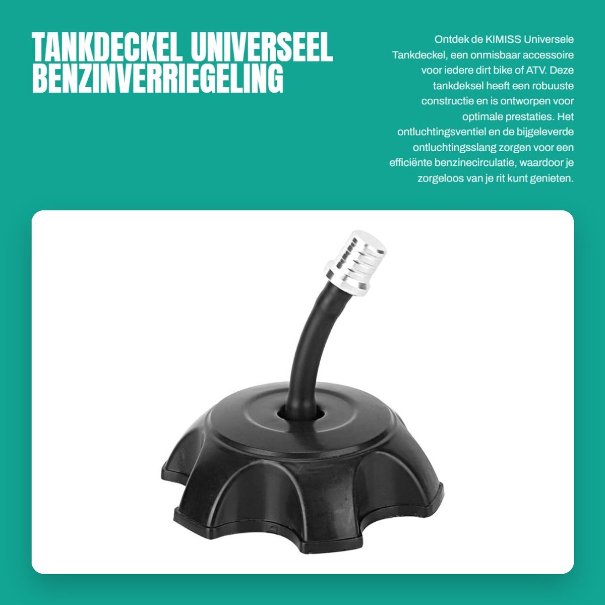 Dailygoods- Tankdop met Ventilatie - Tankdop voor Dirt Bike/ATV - Geschikt voor CRF50/CRF70/KLX - Kunststof - Zwart/Zilver - Bescherming tegen Stof/Sand - Tankdeksel