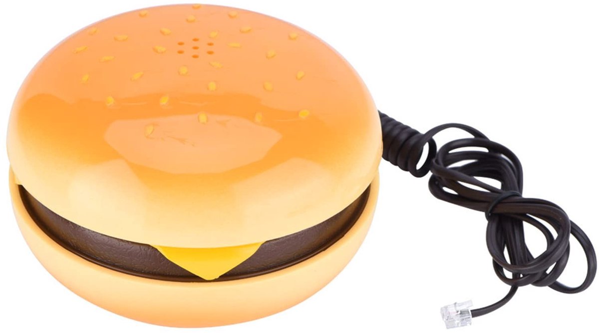 Dailygoods- Telefoon Vaste Hamburger - Desktoptelefoon - Decoratie - Kindercadeau - Leuke Telefoon - Thuis/Huis Kantoor