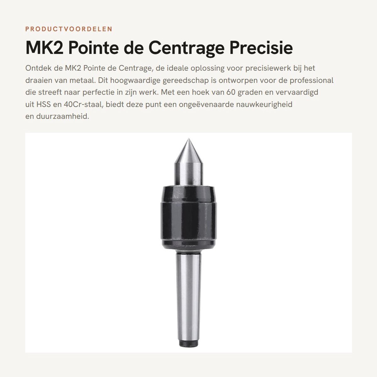 Dailygoods- Centrairpunt 60 Graden - Precisie Punt - Staal - CNC Gereedschap - Professioneel - Hoogwaardige Kwaliteit