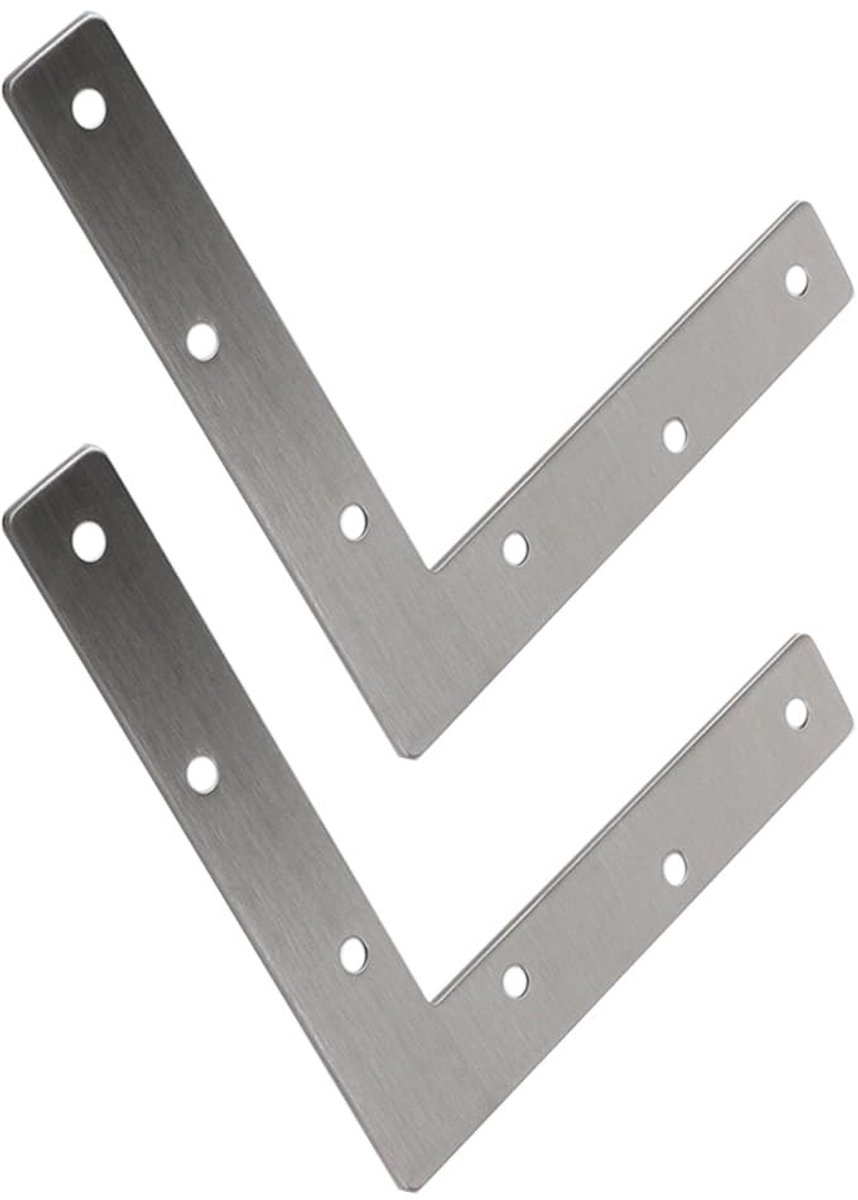 Dailygoods- Hoekbeugel Heavy Duty - Platte Beugels - L-vormige Beugels - Roestvrij Staal - 150x150mm - Waterdicht en Stevig