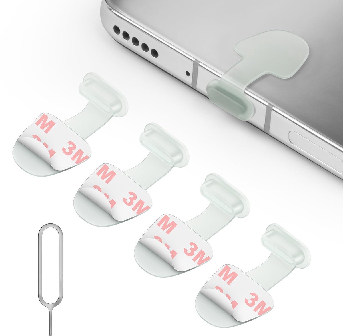 Dailygoods - USB C Stofstekkers met Verwijderbare Lijm (4 stuks)