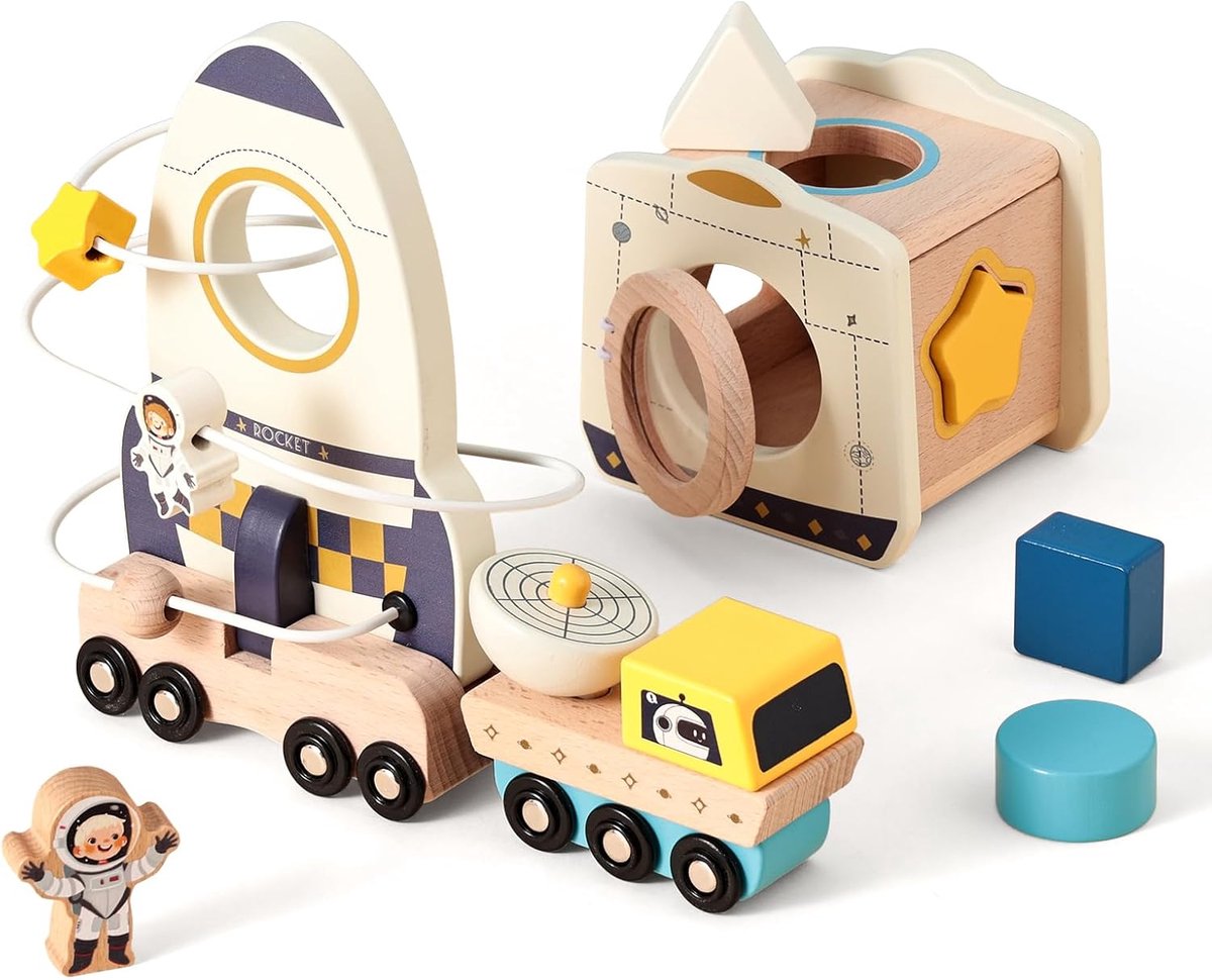 Montessori Kubus - Babyspeelgoed Hout - Motorische Ontwikkeling - 3-in-1 Ruimte Thema - 3 Delige Set - Niet gespecificeerd