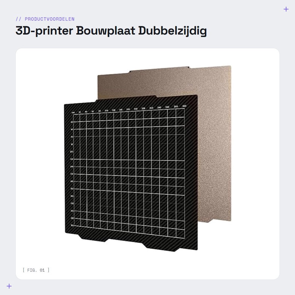 Dailygoods- Bouwplaat Dubbelzijdig PET-Koolstofvezel - 365 x 365 mm - Stalen Plaat - 3D-Printeraccessoires - Compatibel met Prusa XL - Voor diverse materialen - Printbed