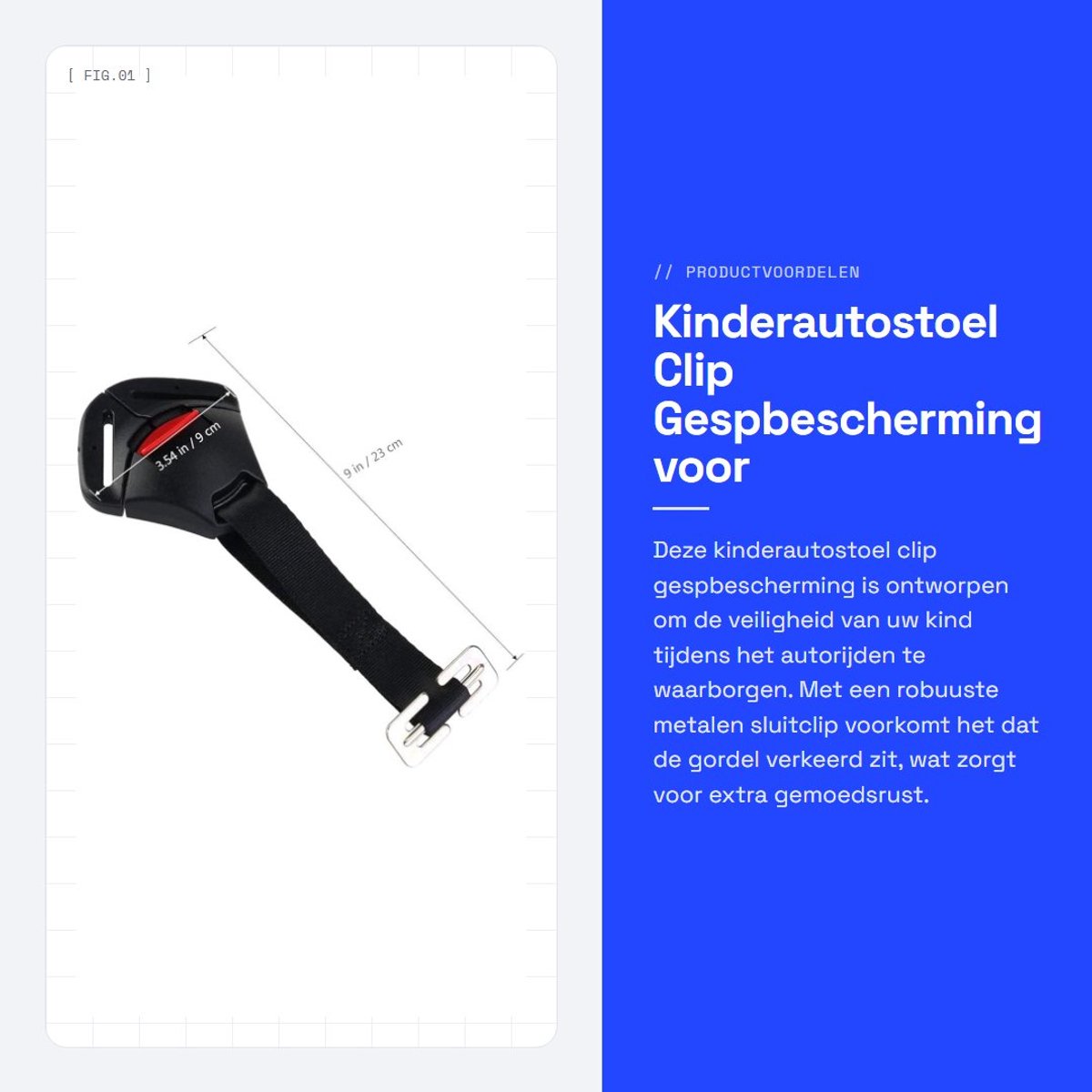 Dailygoods - Kinderautostoel Clip Gespbescherming voor Veilige Gordel