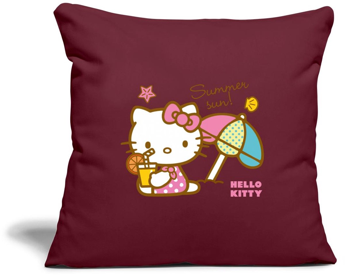 Hello Kitty Op Het Strand Onder Een Zonnescherm Sierkussenhoes, 45 x 45 cm
