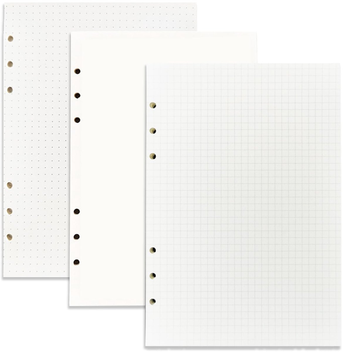 Dailygoods- Navulpapier A5 180 Vellen - Gelinieerd Papier - Losbladig Papier - 6-Gaats Navulling - Geschikt voor Ringband - Soepel Schrijven
