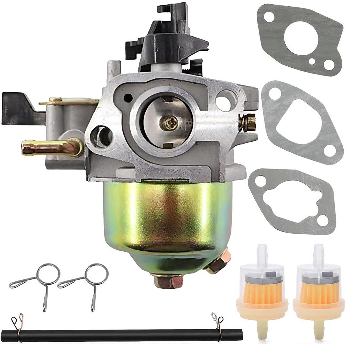 Dailygoods- Carburateurset voor Einhell BG-PM 46 S-HW - Afdichtingsset - Brandstoffilter - Brandstofslang - Clips - Inclusief kaars - Grasmaaier Carburateur