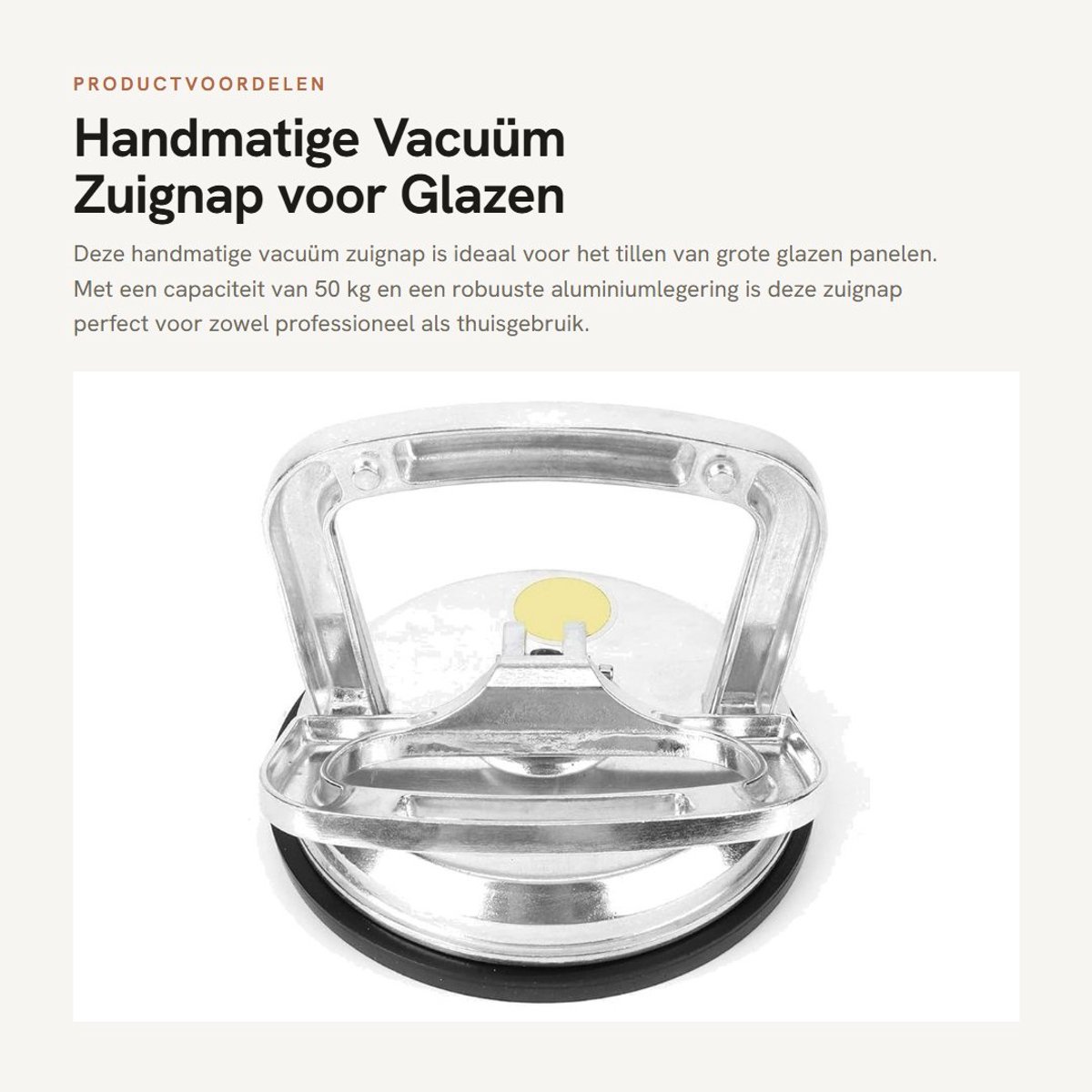 Dailygoods - Handmatige Vacuüm Zuignap voor Glazen Hefwerkzaamheden