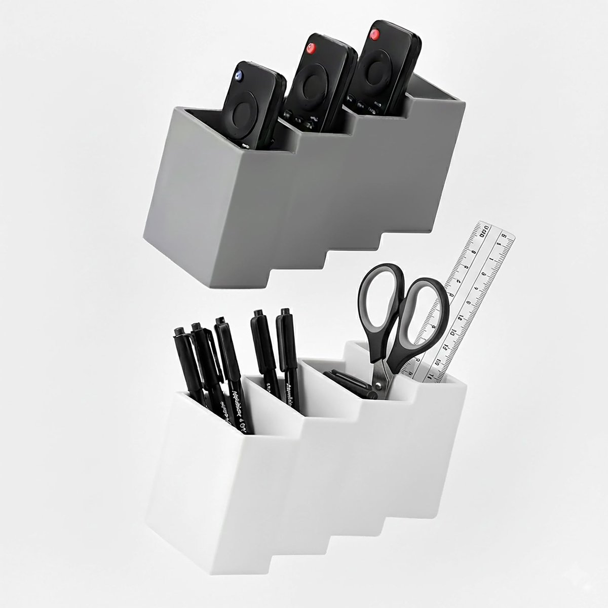 Dailygoods - Bureau-organizer - 2 stuks - TPE tafelorganizer met 4 vakken - multifunctionele penhouder - kantoor accessoires.