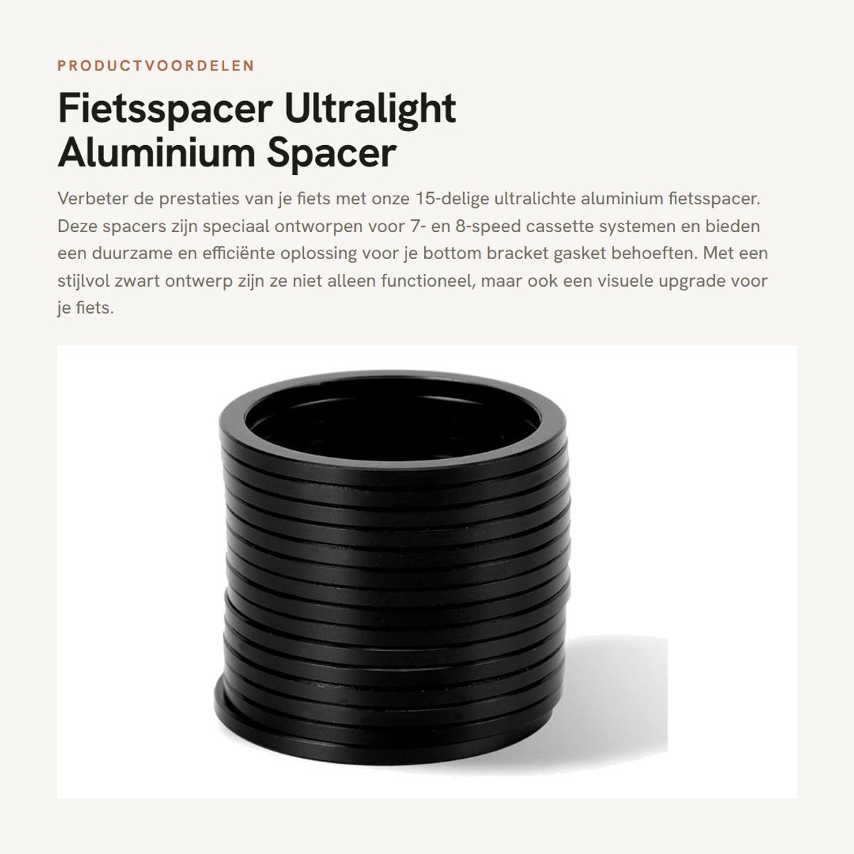 Dailygoods- Fiets Spacer 15 Stuks - Ultralichte Aluminium O-Ringen - Bottom Bracket Gasket - 8/7-Speed Cassette - Corrosiebestendig - Eenvoudig te Installeren - Fietsring