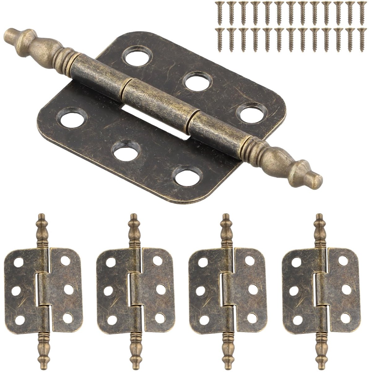 Dailygoods- Scharnieren Retro - 4 Stuks - 70 x 35 mm - Zinklegering/Ijzer - 10 kg Capaciteit - 6 Gaten - Corrosiebestendig - Deurscharnier