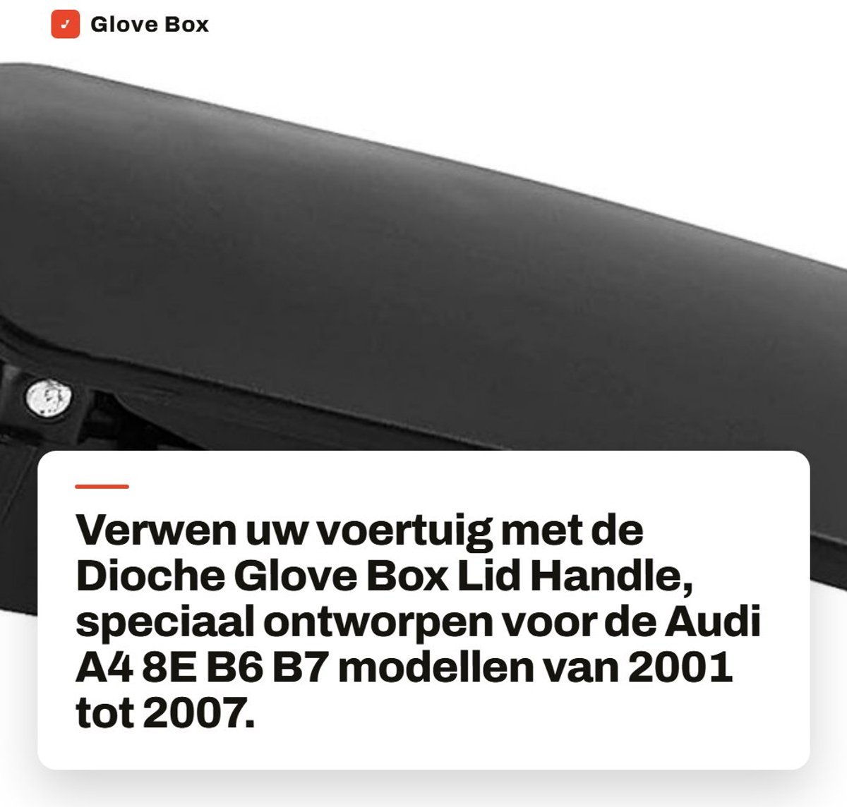 Dailygoods- Handschoenenvakdeksel Hoogwaardige ABS - Vervangingsonderdeel - Geschikt voor A4 8E B6 B7 2001-2007 - Eenvoudig te installeren - Comfortabel in gebruik - Schokbestendig - Handschoenenvak