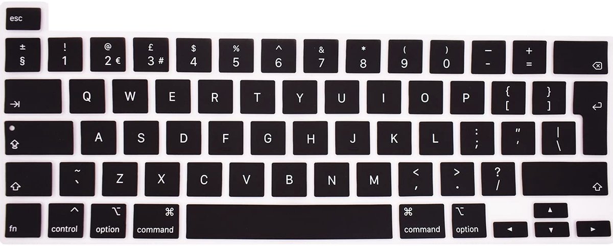 Dailygoods- Toetsenbordhoes Siliconen - Compatibel met MacBook Pro 13"/16" - Touch ID - Beschermende Huid - Individueel Vervormde Toetsen - Geschikt voor M2/M1 Chip - Laptop Toetsenbord