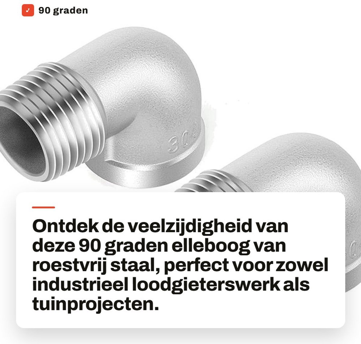 Dailygoods- Elleboog 90° Precisie - Roestvrij Staal 304 - BSP Vrouwelijk/Mannelijk Schroefdraad - Pijpfitting - Industrieel Loodgieterswerk - Duurzaam