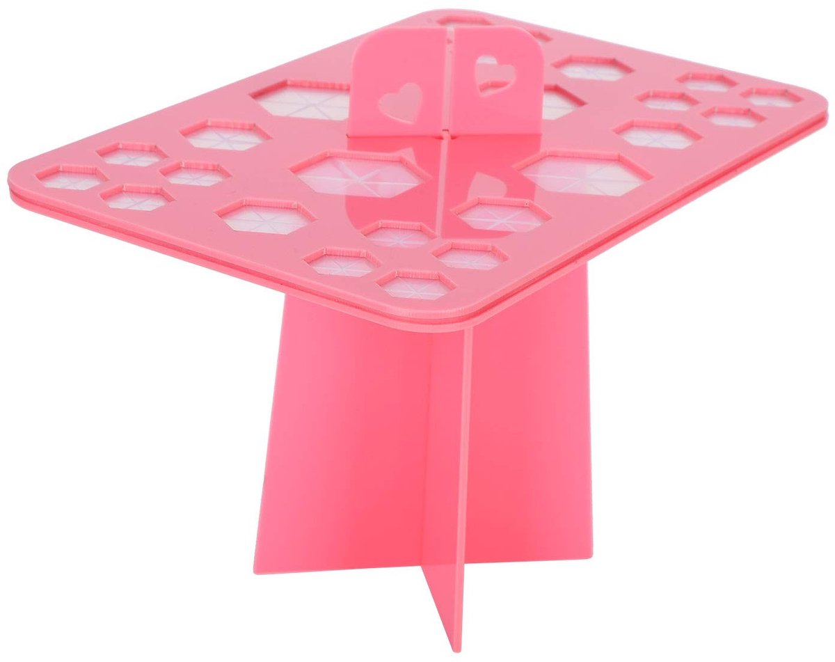 Dailygoods- Borstelhouder 26 Gaten - Acryl Droogrek - Make-up Organizer - Displayrek - Opbergrek - Roze