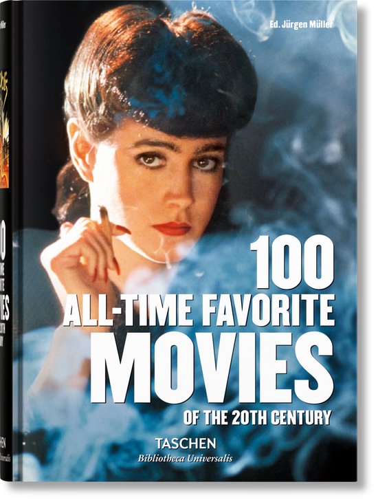 Livre "100 All-Time Favorite Movies of the 20th Century" par Ed. Jürgen Müller, avec une femme fumant une cigarette.