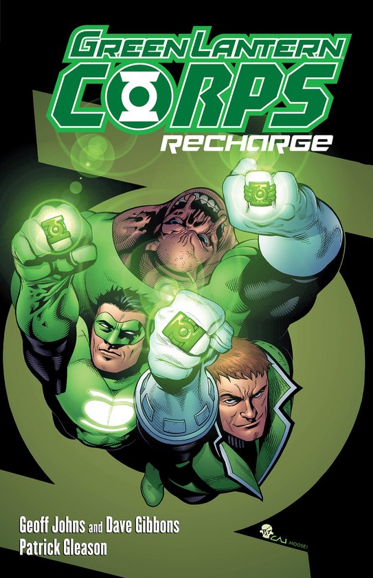 Couverture de Green Lantern Corps : Recharge avec trois Green Lanterns montrant leurs anneaux. Texte : Green Lantern Corps Recharge.