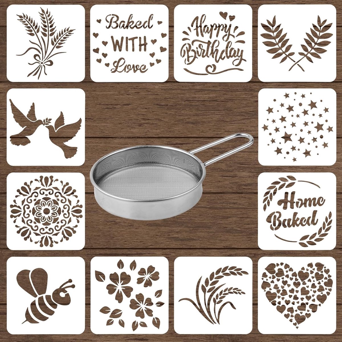 12pcs Sourdough Bread Templates - Bloomend Koekjes - Bakaccessoires voor Brood en Taart