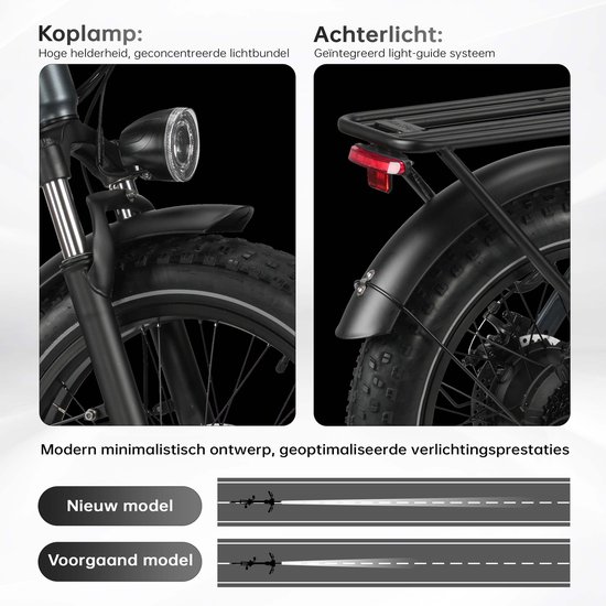 Maxtron Polaris Elektrische Fiets - Opvouwbare E-bike - 20×4.0 Inch Fatbike - 48V 13Ah Accu - Actieradius tot 45 km - Mechanische Schijfremmen - Stadsfiets - Max. Belastbaar 120 kg - Grijs van Maxtron — afbeelding 4