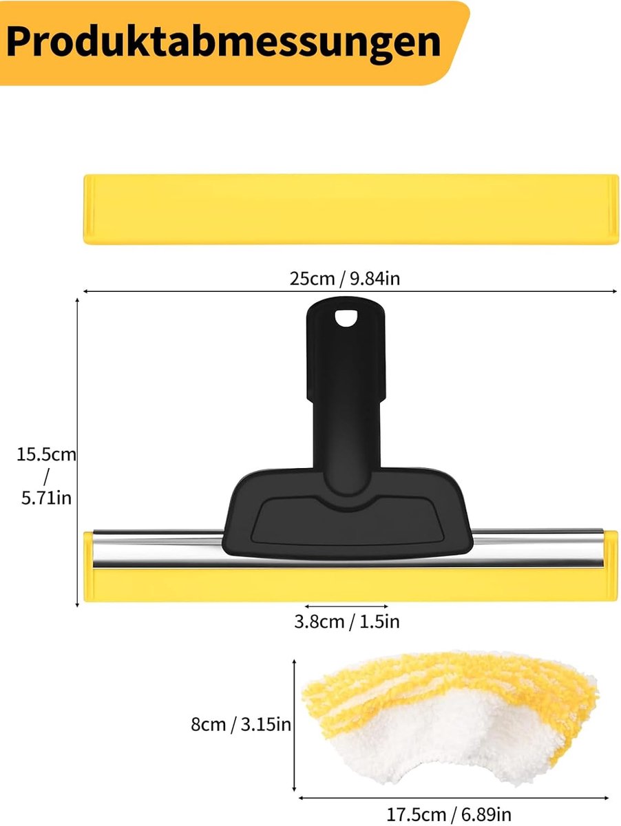 2 stuks Raamsproeier voor Kärcher stoomreiniger met microvezel doekset, raamafzetstuk, accessoires voor Kärcher SC1/SC2/SC3/SC4/SC5/CTK10/20 , reiniging van glas, ramen en spiegels – foto 5
