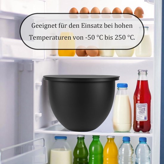Siliconen kom inzetstuk - Keukenmachine accessoires - Bakken en mengen - Voedselveilig en hittebestendig - 2-delig - Zwart — afbeelding 5