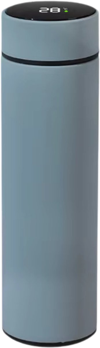 Thermosfles met temperatuurdisplay (500 ml) - Zilversteen