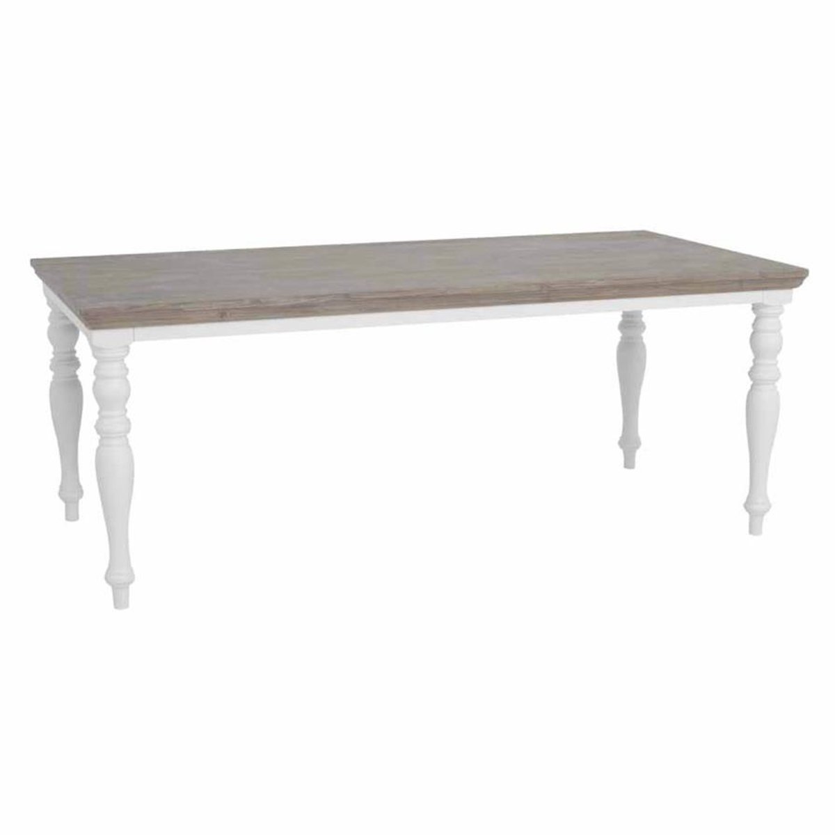 Tower Living Eettafel Fleur Chique - Rechthoek Grijs/Wit Hout - 220x100x78cm