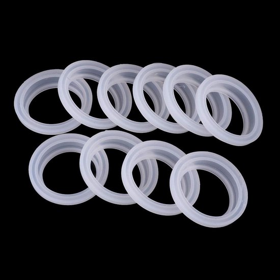 Set van 10 afdichtringen, siliconen ring, glazen flessen, thermosflessen, deksel, afdichtring, 3,5 cm, gegarandeerd lekvrij, wit, 3,5 cm van Merkloos — afbeelding 4