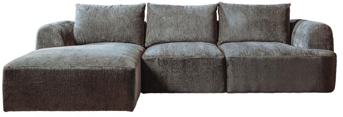 Tower Living Chaise Longue Bank Canterbury - Grijs Stof - Links - 293x170x87cm
