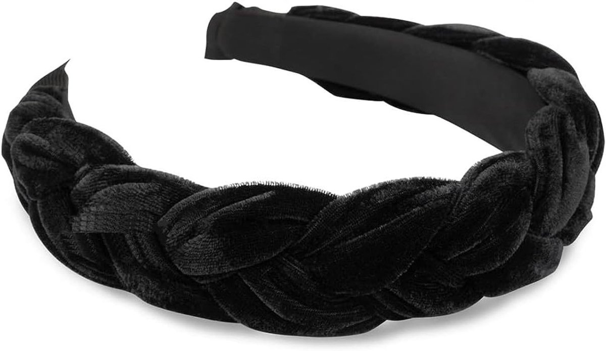Brede Gevlochten Haarband van Velvet voor Vintage DIY Haarstijlen en Hoofdbanden Accessoires