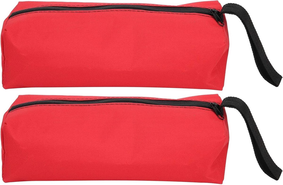 2 Stuks Kleine Draagbare Gereedschapstas - Multifunctionele Opbergzak met Rits en Clip voor Gereedschap, Organiser en Accessoires (Rood)