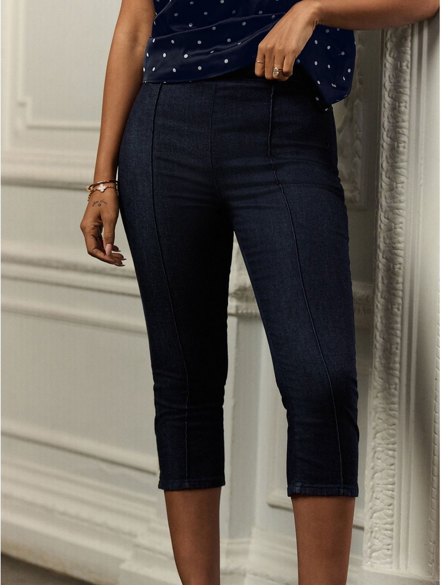 Next - Dames - Cropped petite caprijeans - Petite - Blauw